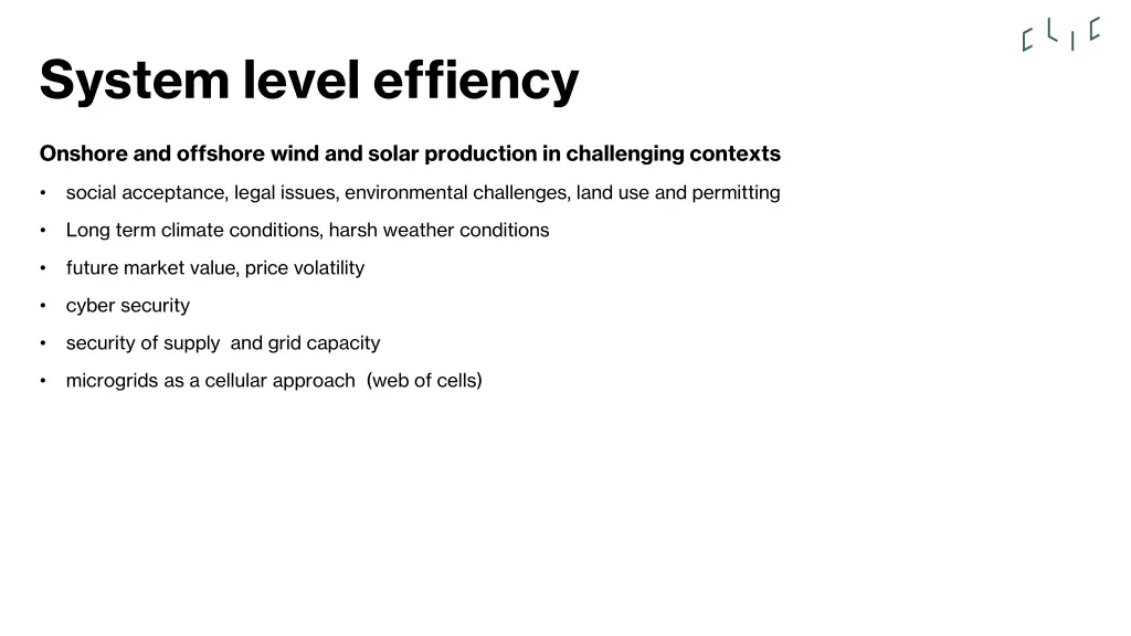 system level effiency