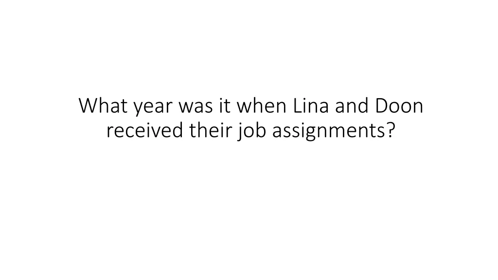 what year was it when lina and doon received
