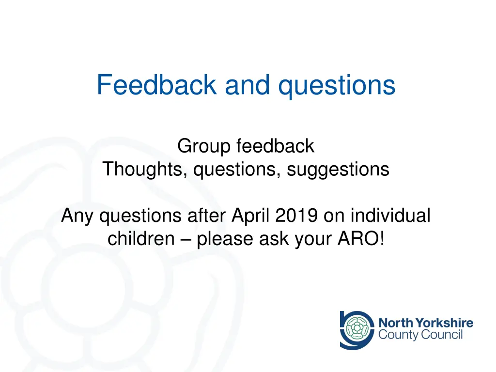feedback and questions