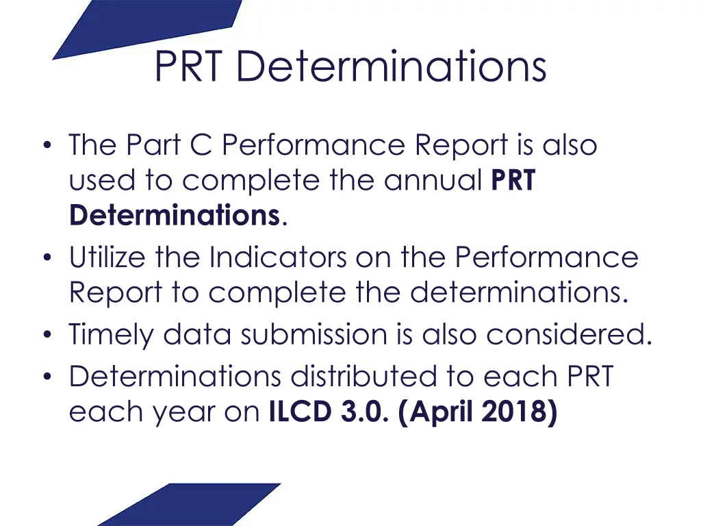 prt determinations