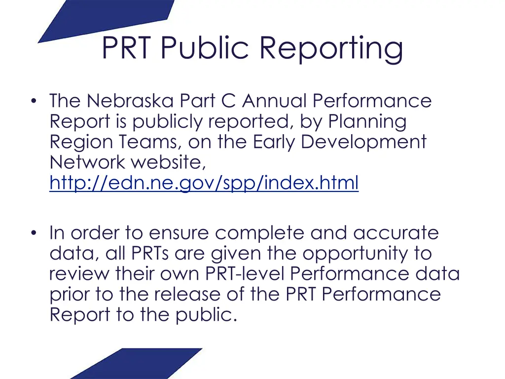 prt public reporting