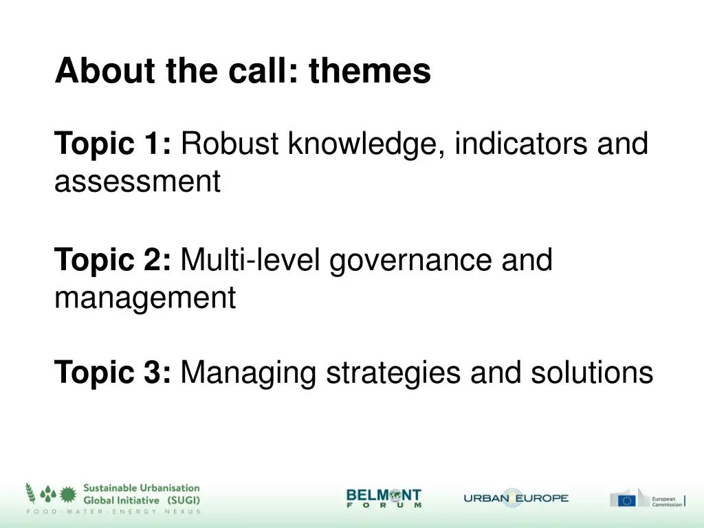 about the call themes