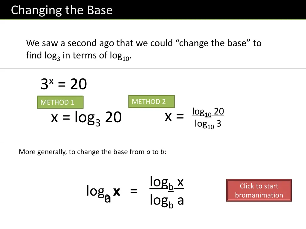 changing the base