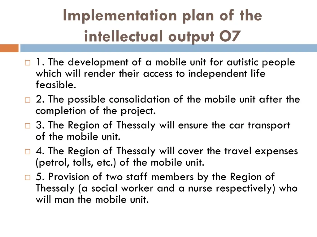implementation plan of the intellectual output o7 1