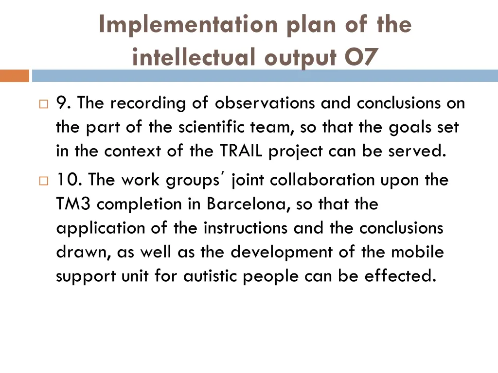 implementation plan of the intellectual output o7 3