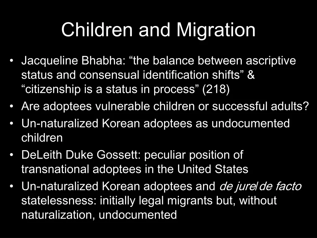 children and migration