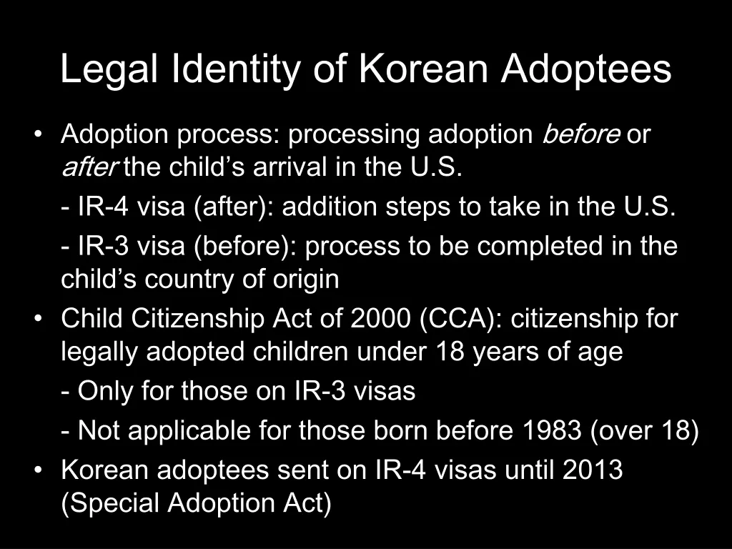 legal identity of korean adoptees