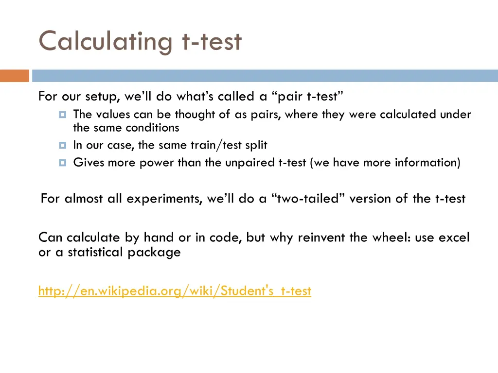 calculating t test