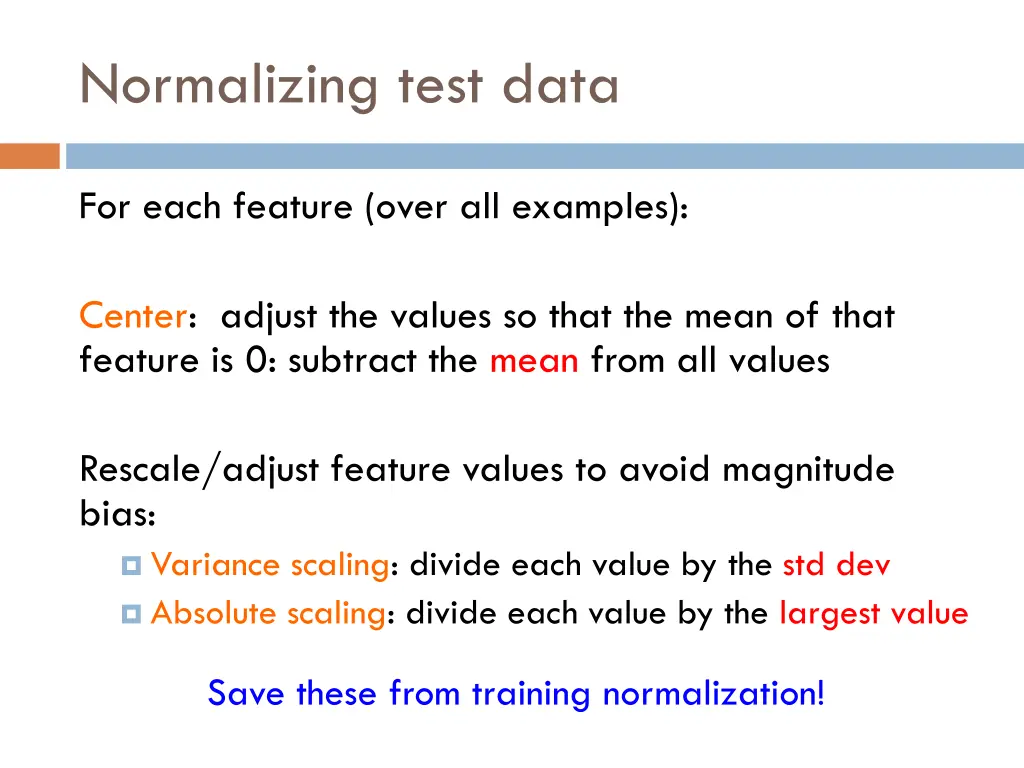 normalizing test data 1