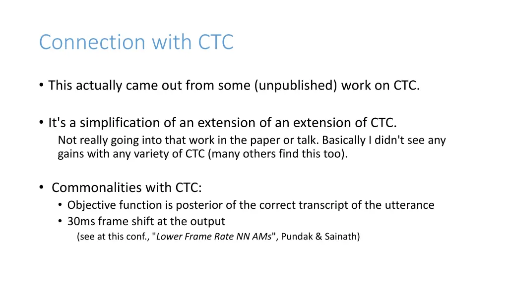 connection with ctc