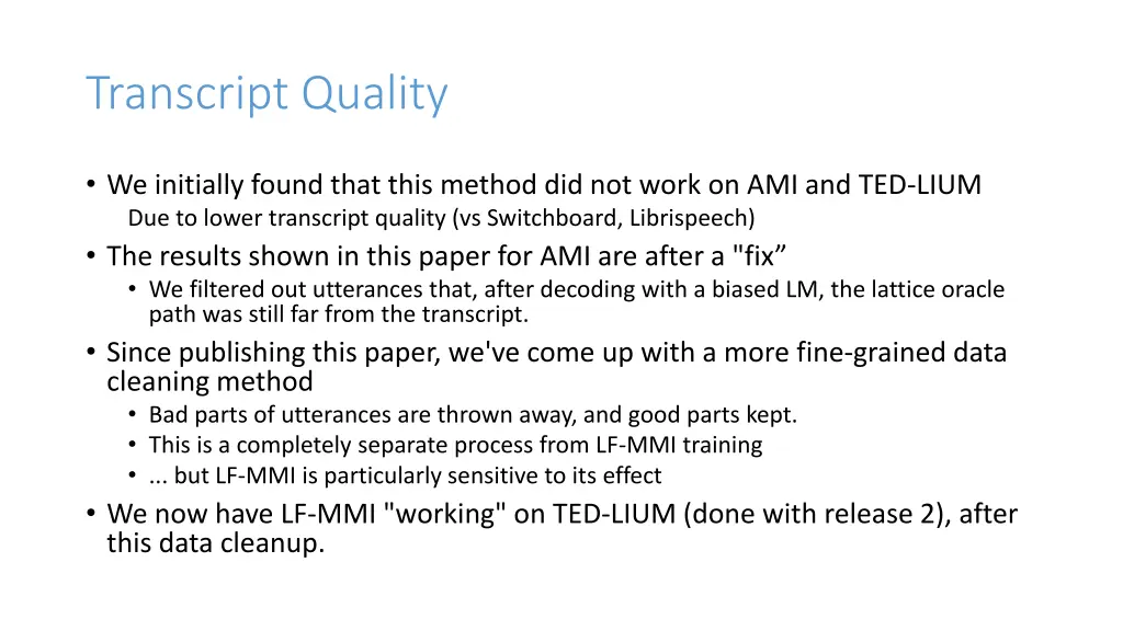 transcript quality