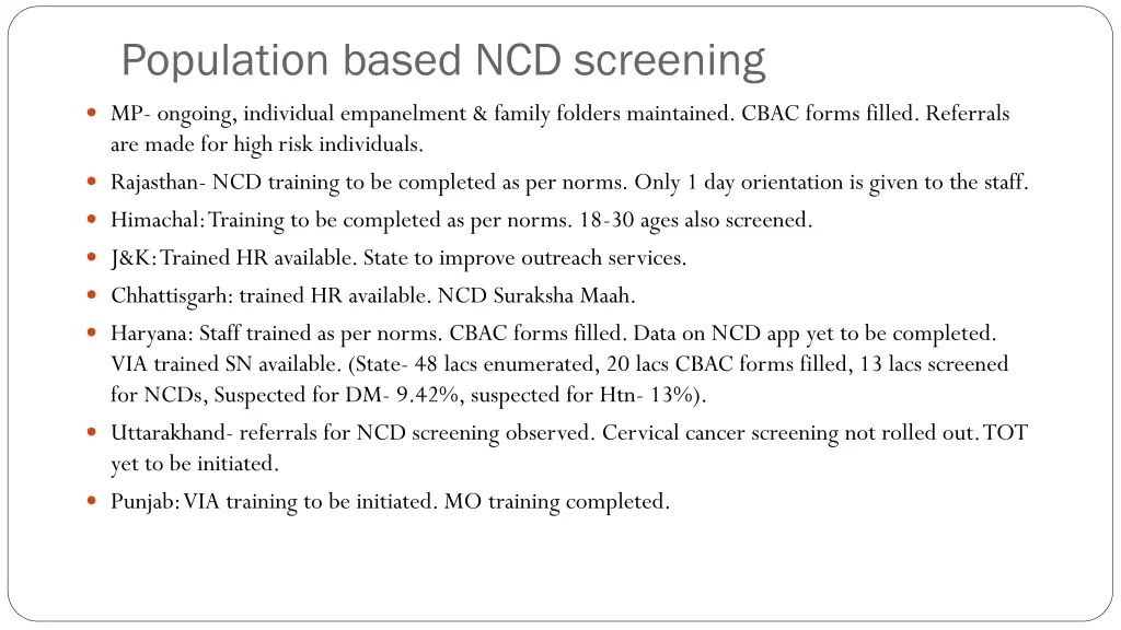 population based ncd screening