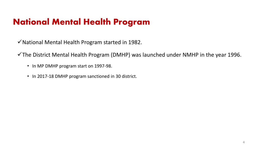 national mental health program