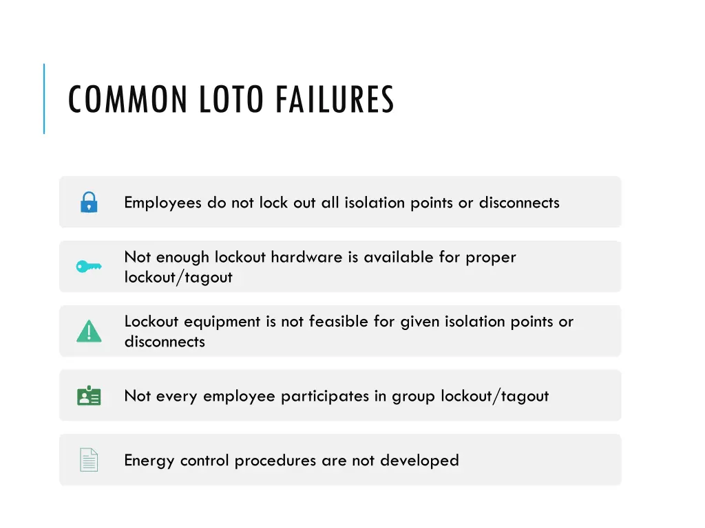common loto failures