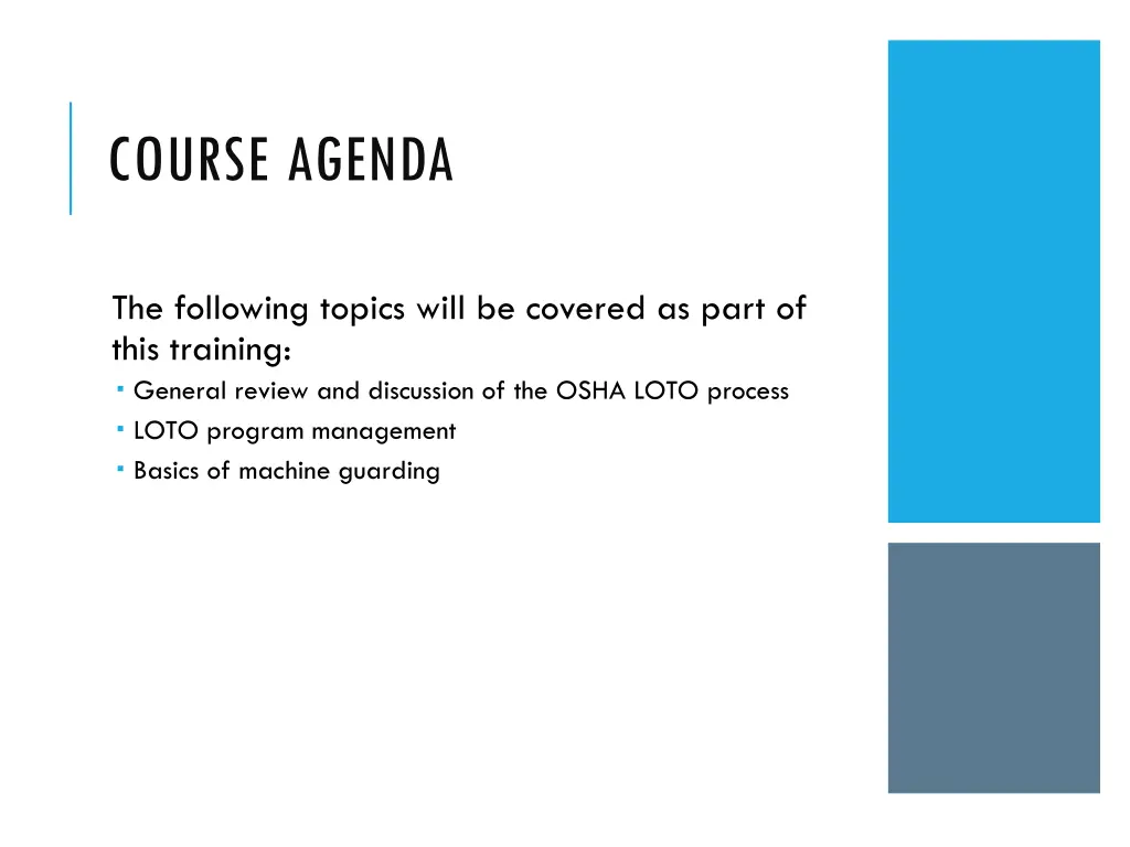 course agenda