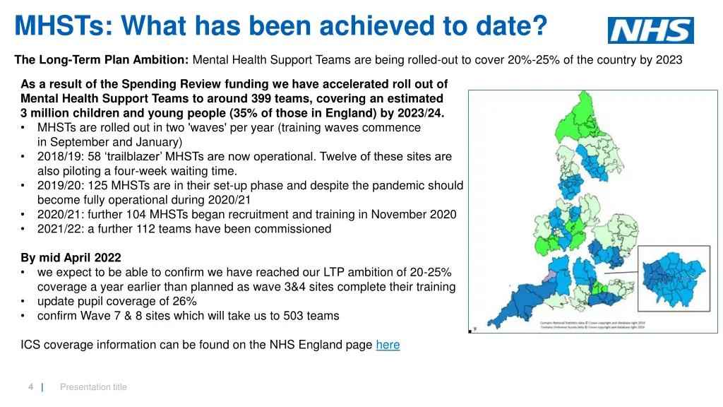 mhsts what has been achieved to date