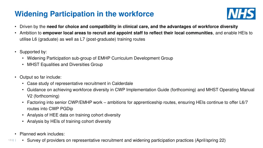 widening participation in the workforce