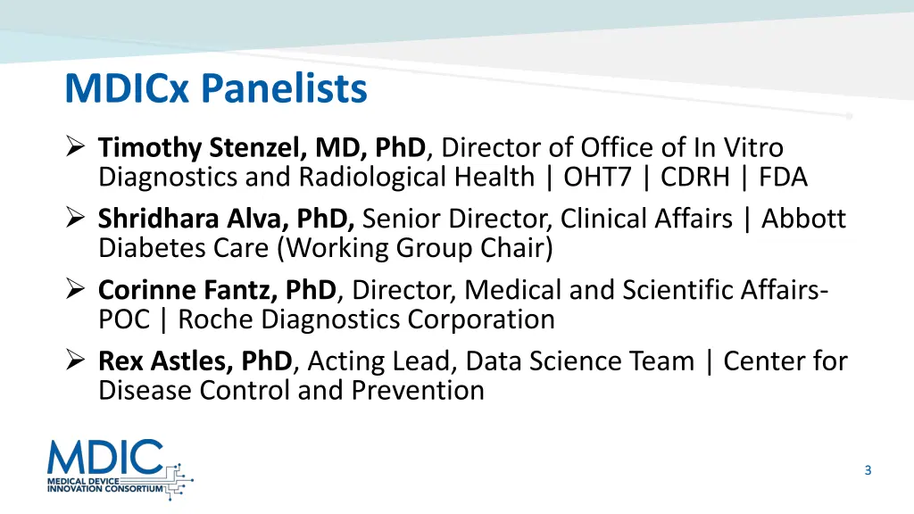 mdicx panelists