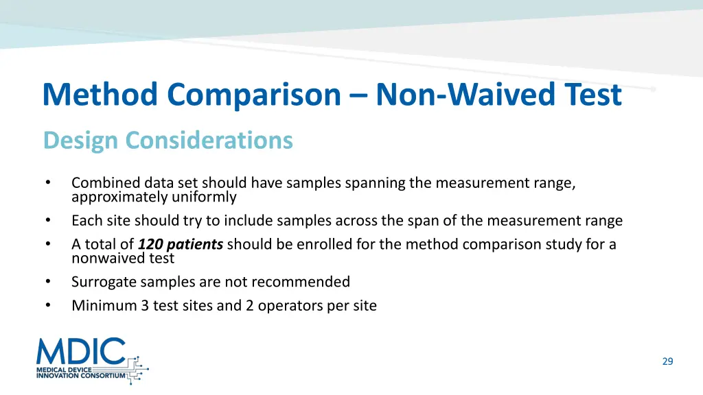 method comparison non waived test