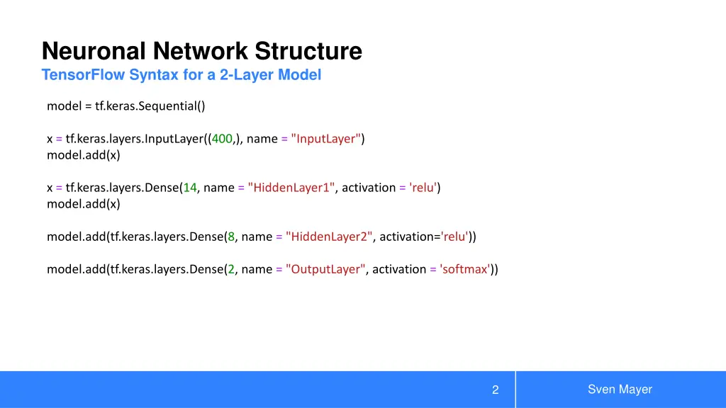 neuronal network structure tensorflow syntax