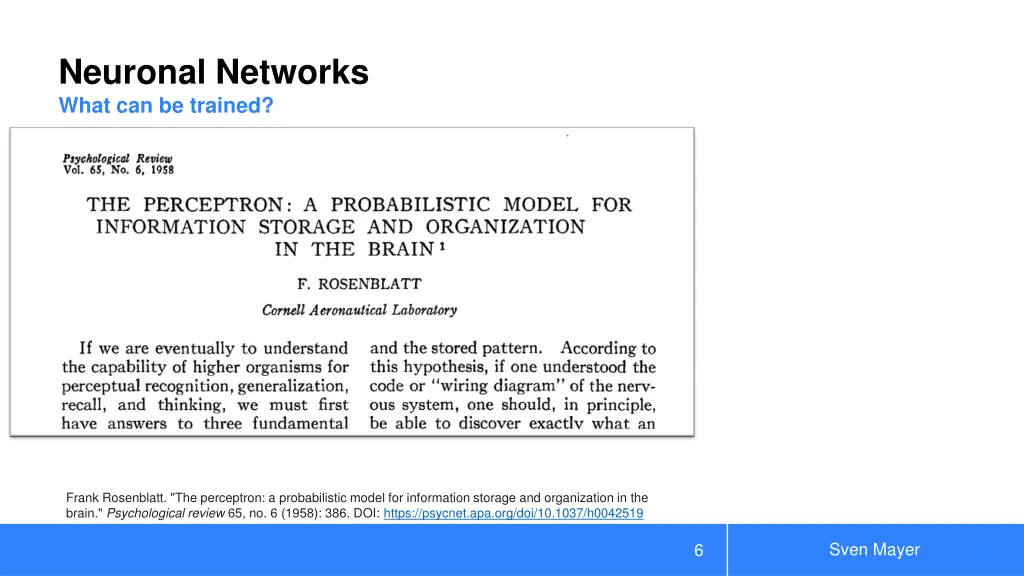 neuronal networks what can be trained