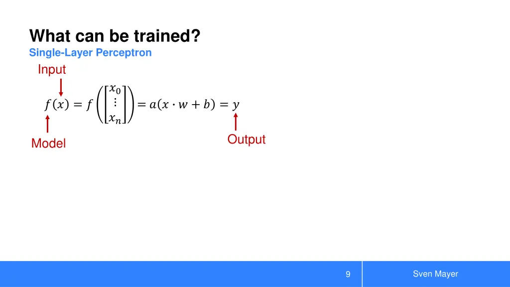 what can be trained single layer perceptron input