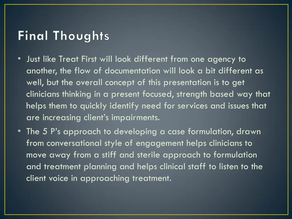 final thoughts