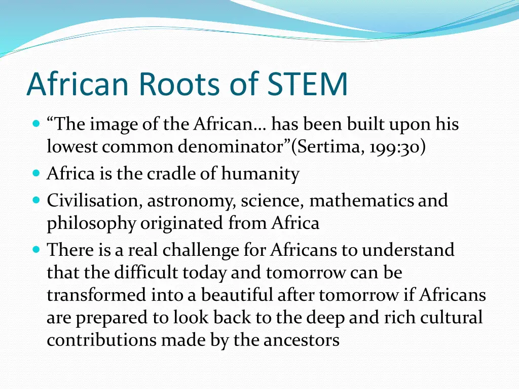 african roots of stem