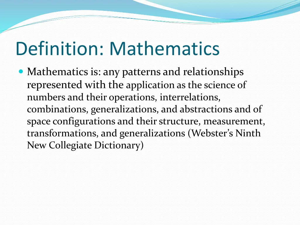 definition mathematics