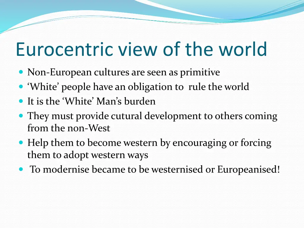 eurocentric view of the world