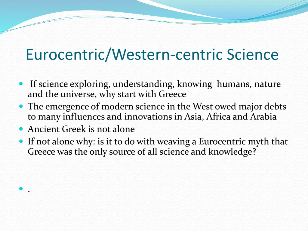 eurocentric western centric science