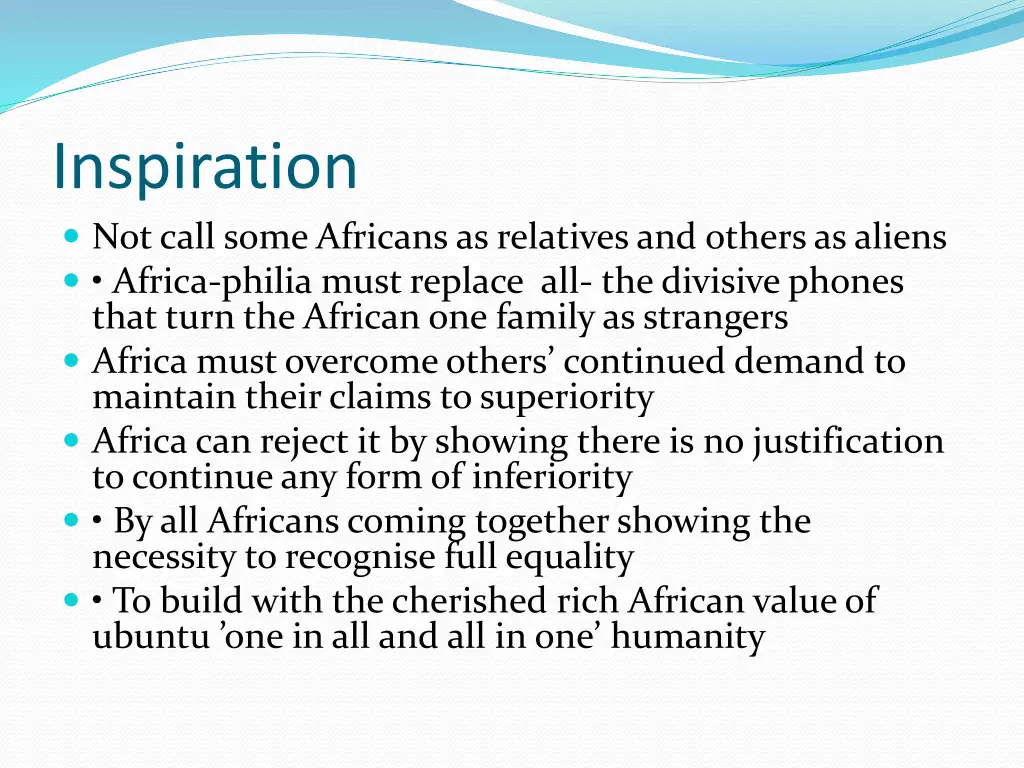 inspiration not call some africans as relatives