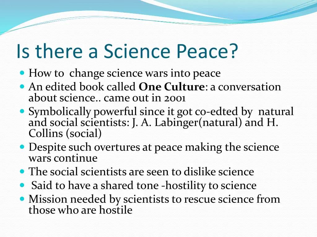 is there a science peace how to change science