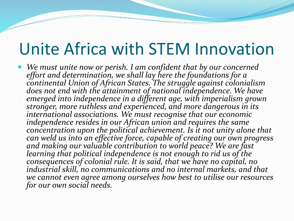 unite africa with stem innovation