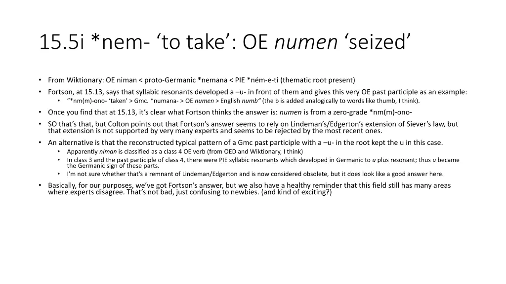 15 5i nem to take oe numen seized