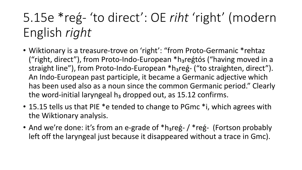 5 15e re to direct oe riht right modern english