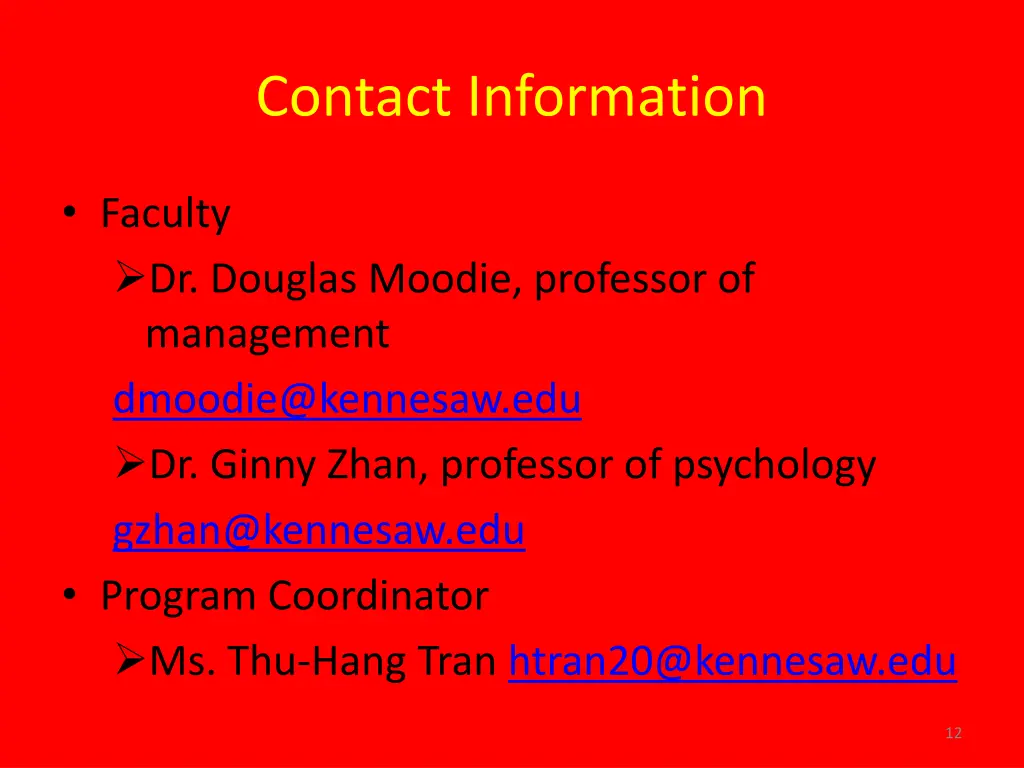 contact information
