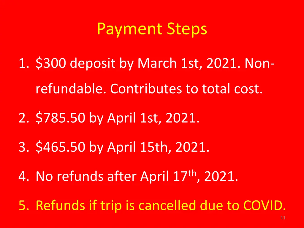 payment steps