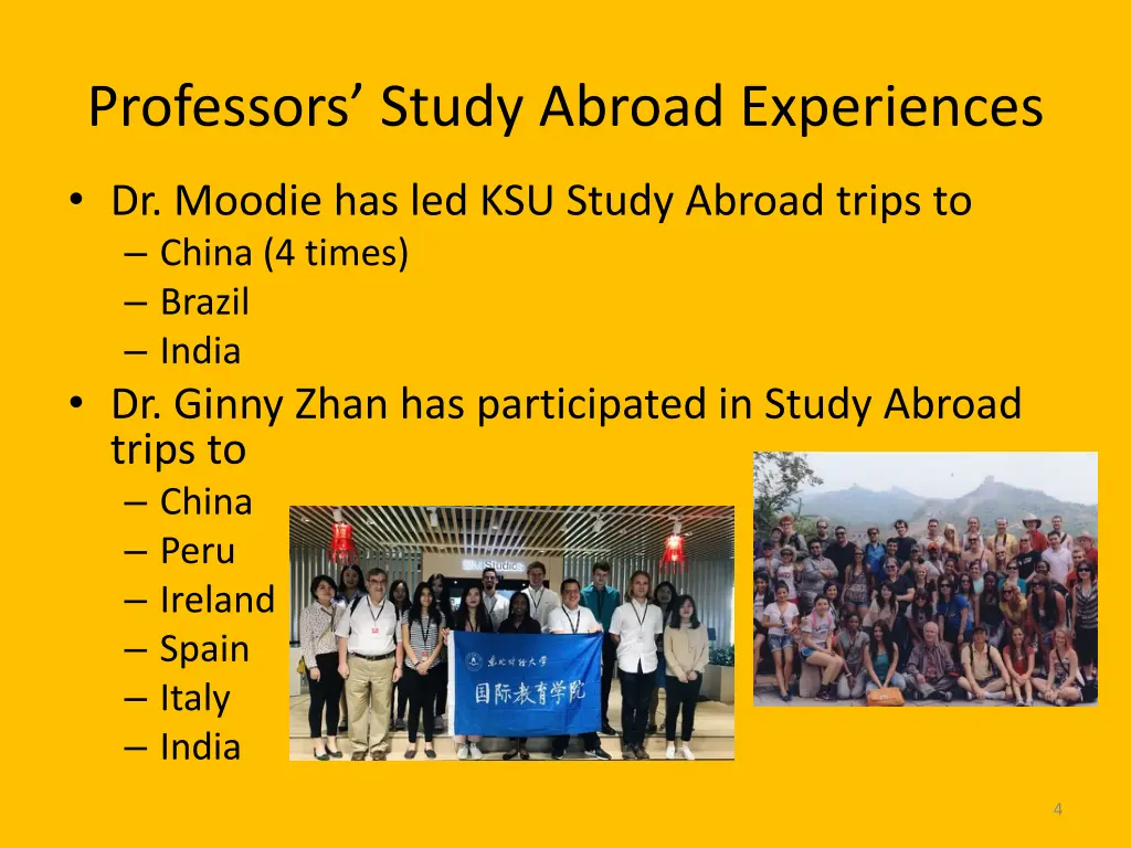 professors study abroad experiences