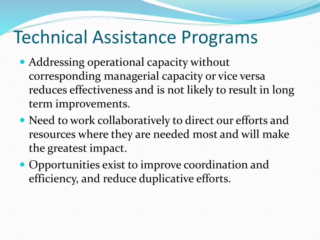 technical assistance programs