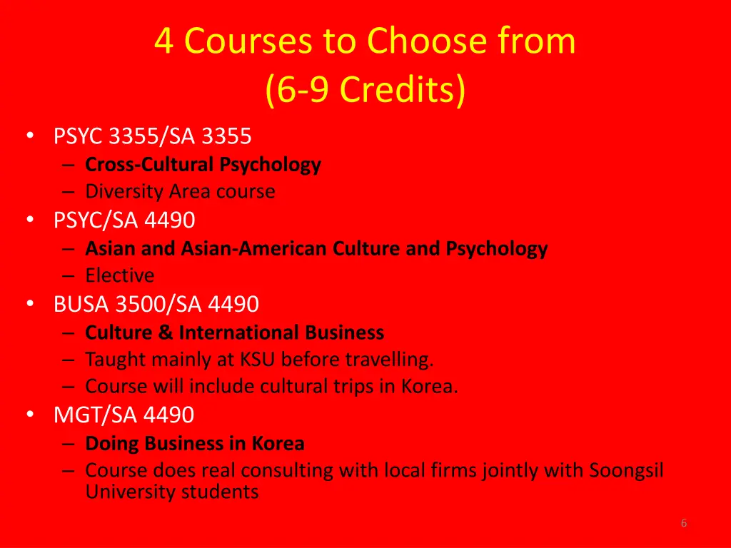 4 courses to choose from 6 9 credits psyc 3355