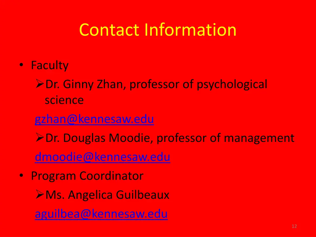 contact information