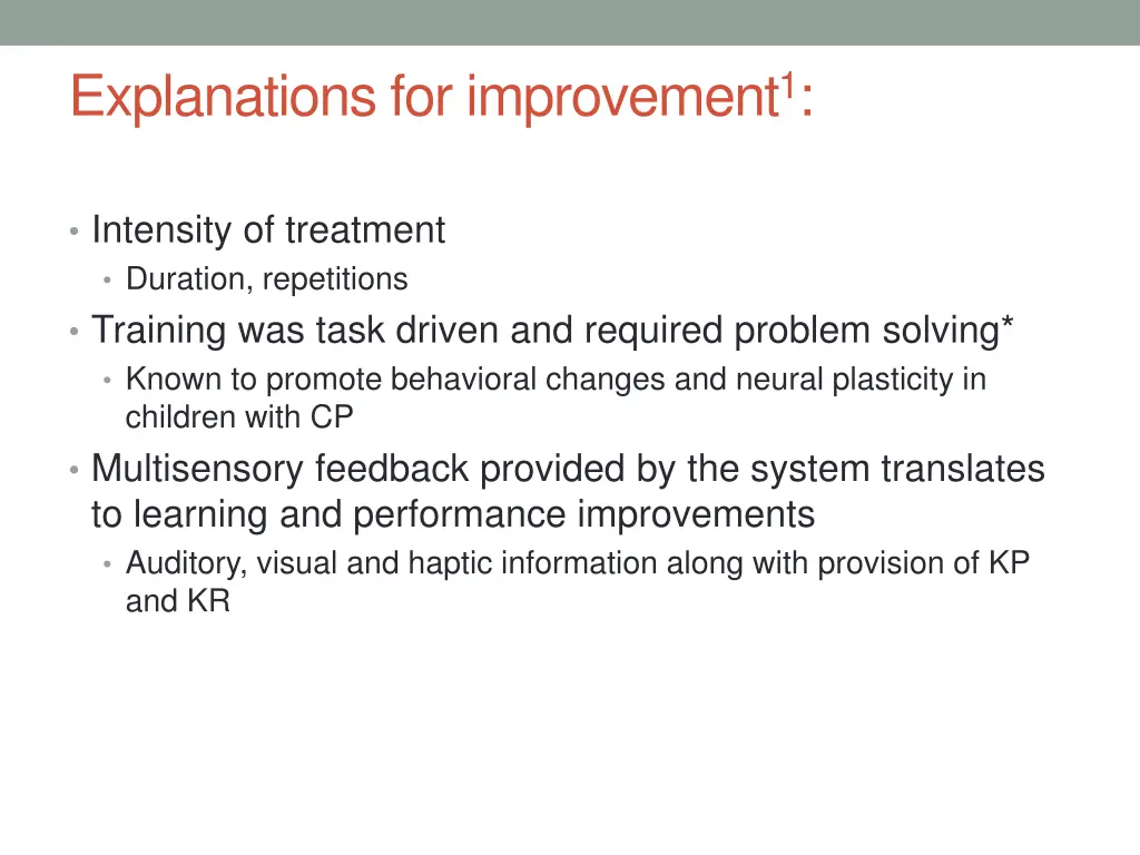 explanations for improvement 1