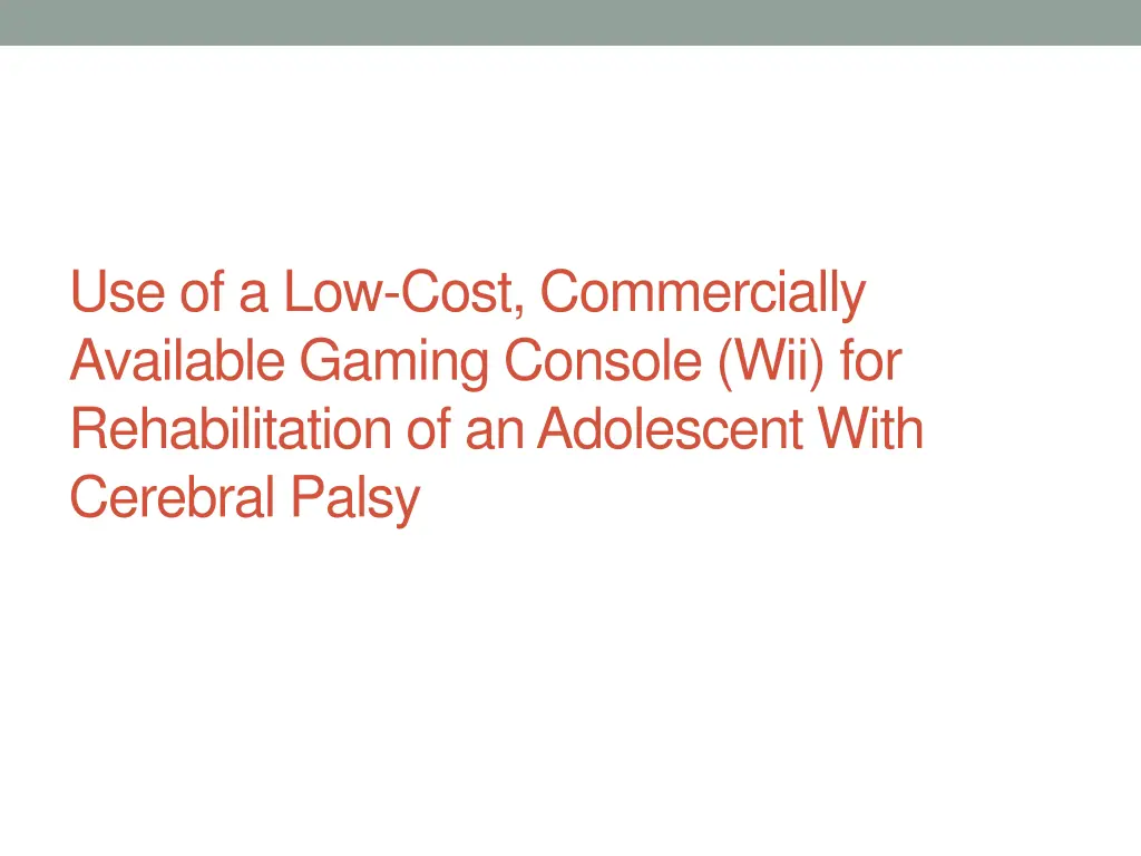 use of a low cost commercially available gaming