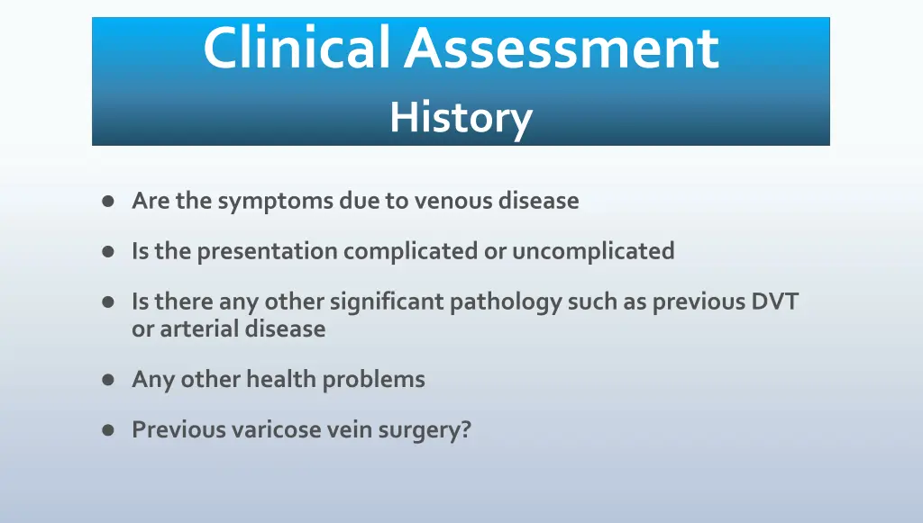 clinical assessment history