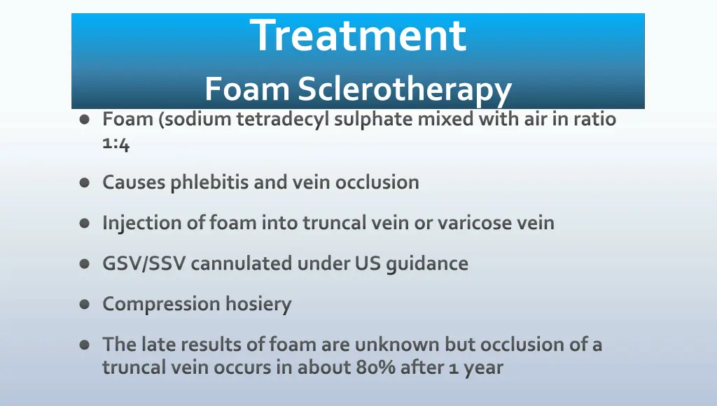 treatment foam sclerotherapy foam sodium