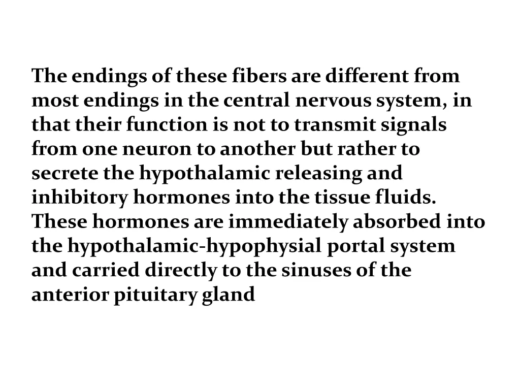 the endings of these fibers are different from