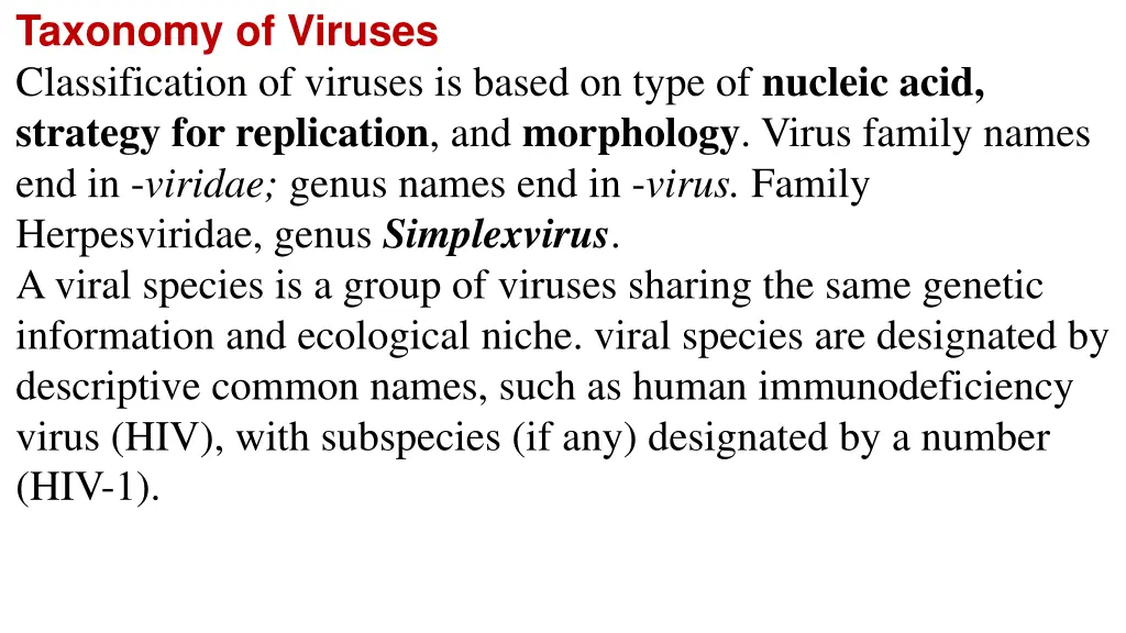 taxonomy of viruses classification of viruses