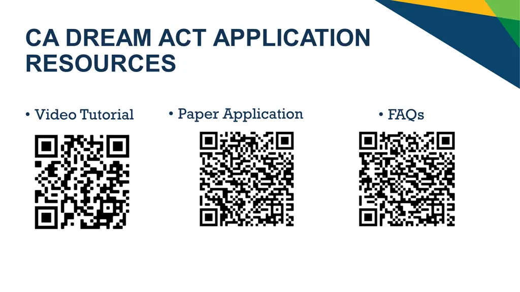 ca dream act application resources