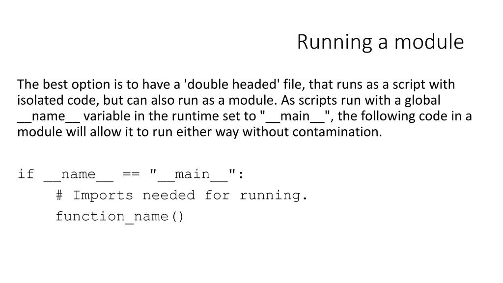 running a module